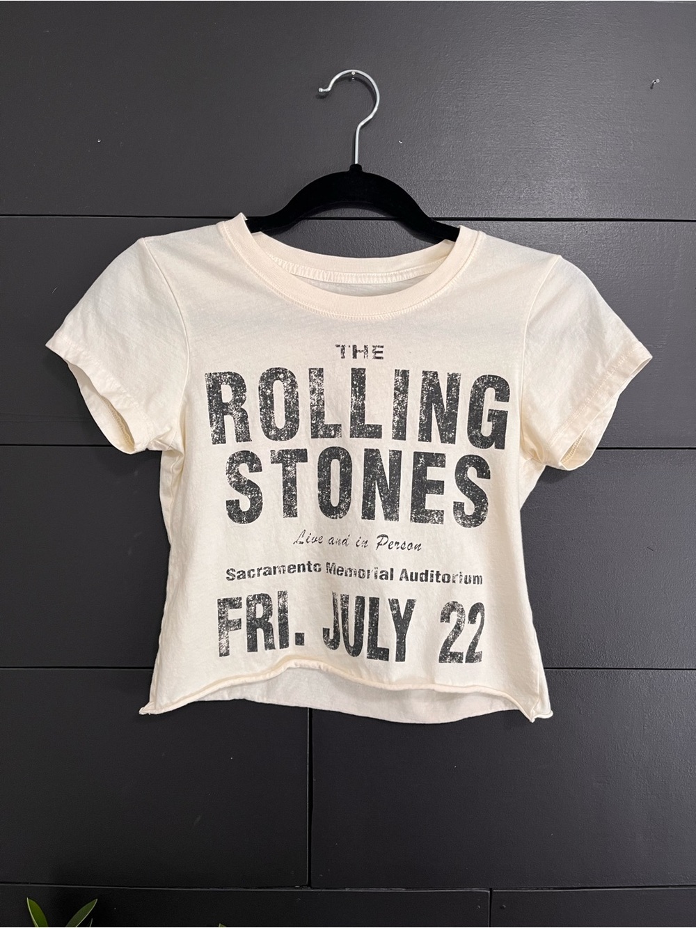 ROLLING STONES X PEOPLE OF LEISURE Women’s Rock Band Baby Tee Sz XS EUC